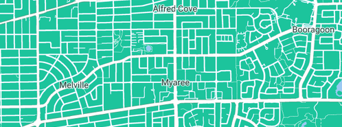 Map showing the location of Cockram Construction Wa Pty. Ltd. in Myaree, WA 6154