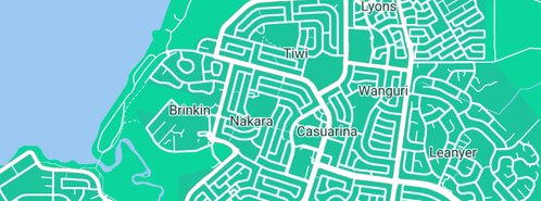 Map showing the location of Plumbing and Gardening Darwin NT in Nakara, NT 810