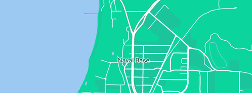 Map showing the location of Calwood Plumbing Services Pty Ltd in Naval Base, WA 6165