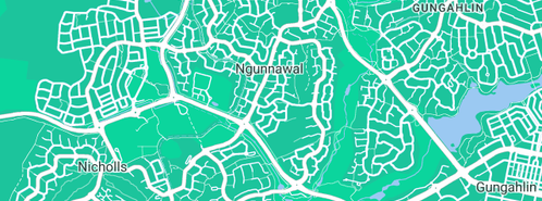 Map showing the location of Spikes Plumbing & Irrigation Services in Ngunnawal, ACT 2913