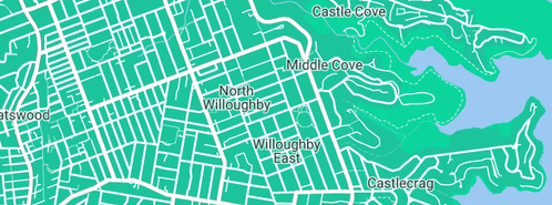 Map showing the location of BillWick Plumbing and Trades in North Willoughby, NSW 2068