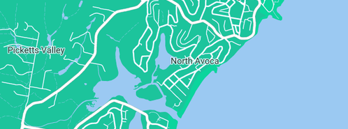 Map showing the location of North Avoca Plumbing in North Avoca, NSW 2260