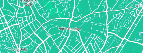 Map showing the location of Plumbers Bendigo in North Bendigo, VIC 3550