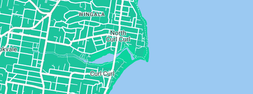 Map showing the location of Plumbdig Excavations & Drainage Pty Ltd in North Curl Curl, NSW 2099