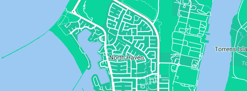 Map showing the location of Chas Newcombe Plumbing in North Haven, SA 5018