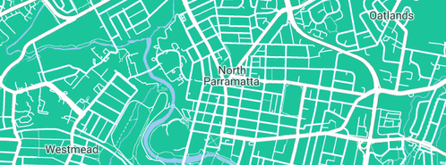 Map showing the location of Aqua Plumbing Service in North Parramatta, NSW 2151