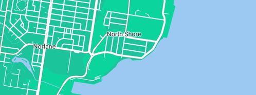 Map showing the location of SDG Plumbing Service in North Shore, VIC 3214