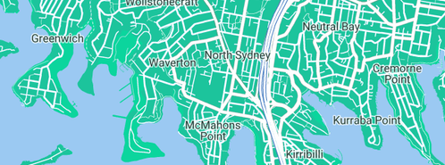 Map showing the location of Plumber Coop in North Sydney, NSW 2060