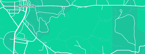 Map showing the location of Northcliffe Plumbing & Gas in Northcliffe, WA 6262