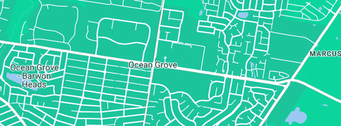 Map showing the location of Brett Hore Plumbing Pty Limited in Ocean Grove, VIC 3226