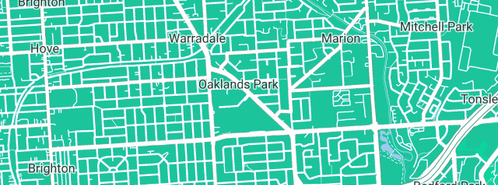 Map showing the location of Adelaide 24 Hour Plumbing in Oaklands Park, SA 5046