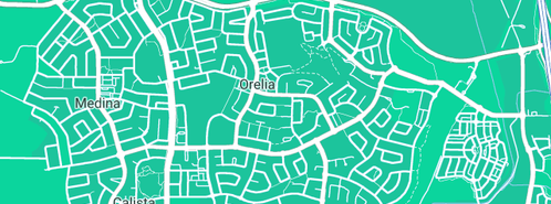 Map showing the location of Plumbing Orelia in Orelia, WA 6167