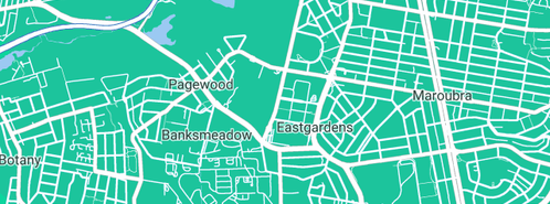 Map showing the location of Bondi Hot Water in Pagewood, NSW 2035