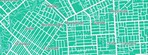 Map showing the location of Jack Yates in Payneham, SA 5070