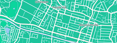 Map showing the location of Big Red Plumbing Services in Pendle Hill, NSW 2145