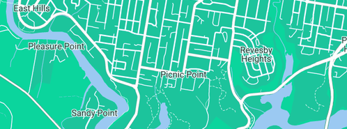 Map showing the location of DJC Plumbing Services Pty Ltd in Picnic Point, NSW 2213