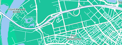 Map showing the location of Hot Water Professionals in Port Melbourne, VIC 3207