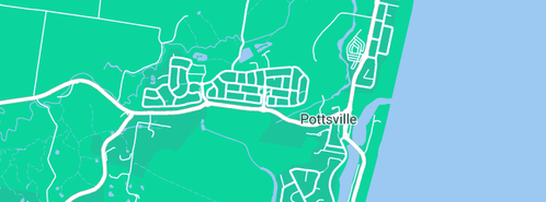 Map showing the location of Peter Loxley-Lewis Plumbing in Pottsville, NSW 2489