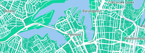 Map showing the location of Elixir Plumbing in Pyrmont, NSW 2009