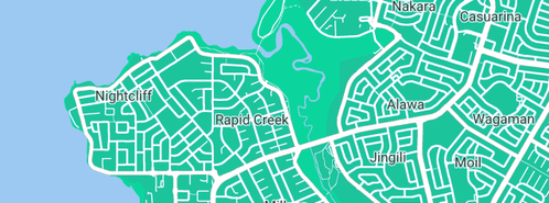 Map showing the location of Gonzadi in Rapid Creek, NT 810