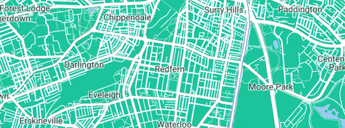 Map showing the location of Aye-Gees Bldg Supplies Pty Ltd in Redfern, NSW 2016