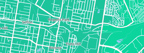 Map showing the location of Barry Bros Specialised Services Pty Ltd in Regents Park, NSW 2143