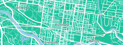 Map showing the location of Puraflow Green Plumbing Services in Richmond, VIC 3121