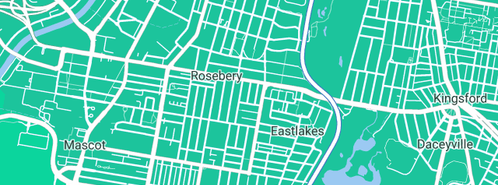 Map showing the location of East Sydney Plumbing in Rosebery, NSW 2018