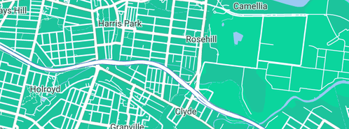 Map showing the location of Graham and Sons Plumbing Services in Rosehill, NSW 2142