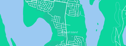 Map showing the location of Gazal Gas in Russell Island, QLD 4184