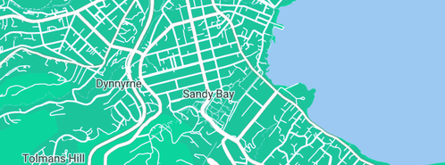 Map showing the location of Sam Tapping Plumbing in Sandy Bay, TAS 7005