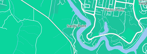 Map showing the location of Platinum Plumbing Solutions in Sandy Point, NSW 2172