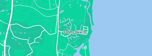 Map showing the location of Bellamy Plumbing in Safety Beach, NSW 2456