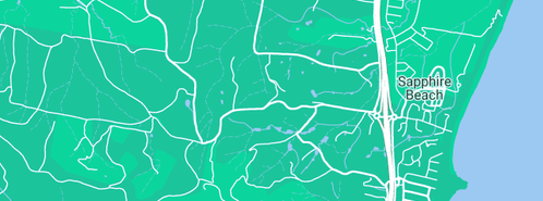 Map showing the location of Sapphire Coast Plumbing in Sapphire Beach, NSW 2450