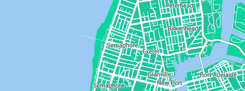 Map showing the location of Lj Gas Fitting and Plumbing in Semaphore, SA 5019