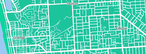 Map showing the location of Adelaide West Plumbing and Gas in Seaton, SA 5023