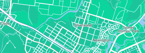 Map showing the location of Kenny's Plumbing in Silverwater, NSW 2128