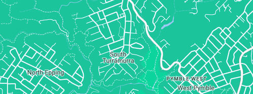 Map showing the location of Dirty Deeds Plumbing in South Turramurra, NSW 2074