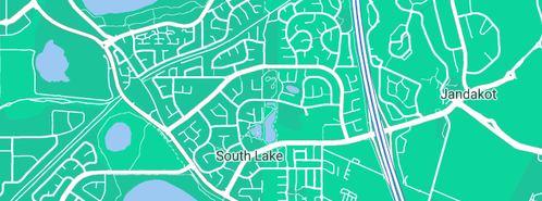 Map showing the location of John Phillips Plumbing in South Lake, WA 6164