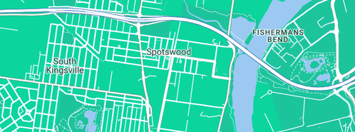 Map showing the location of Yarraville Plumbing in Spotswood, VIC 3015