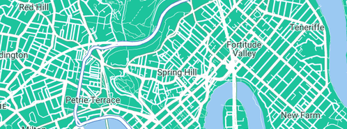 Map showing the location of J.GREENWOOD PLUMBING in Spring Hill, QLD 4000