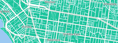 Map showing the location of Proheat Plumbing in St Kilda East, VIC 3183