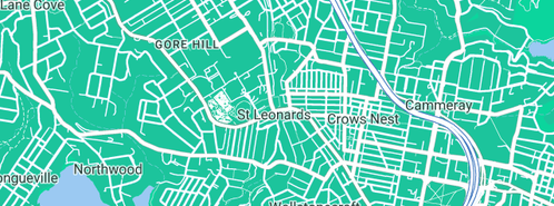 Map showing the location of MLD Plumbing in St Leonards, NSW 2065