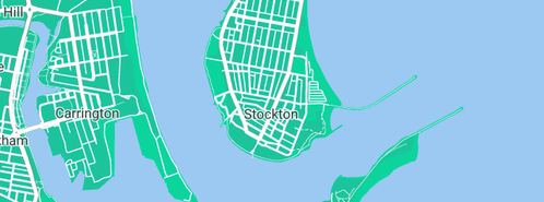 Map showing the location of Hartigan Stephen Plumbing Services in Stockton, NSW 2295