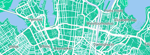 Map showing the location of Green plumbing solutions in Sydney South, NSW 2000